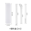 Plastic Box - [2 Straws + 1 Cleaning Brush] (Pack of 2)
