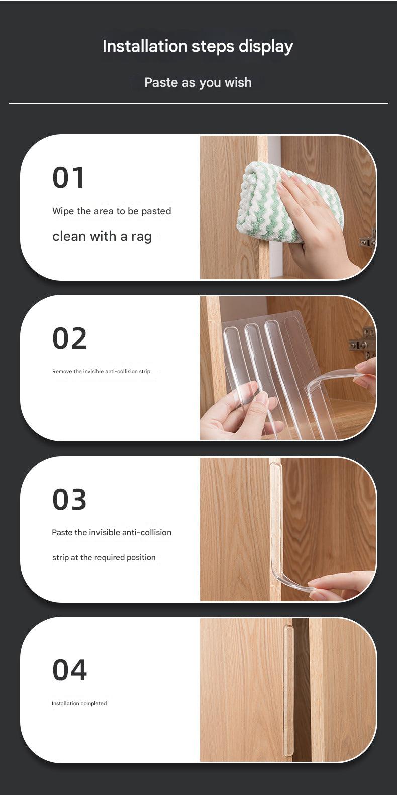 Transparent silicone bumper for door handles