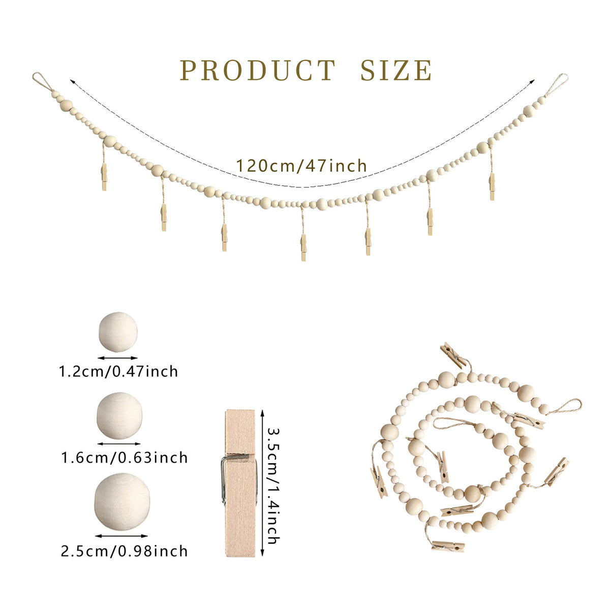 Home decor with wooden bead string image 4