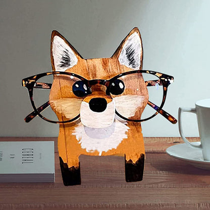 Wooden animal eyeglasses holder fox design